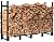 Khordin 8ft Firewood Rack Outdoor Adjustable Heavy Duty Wood Rack Fire Wood Holder for Indoor Storage Fireplace Metal Lumber Organizer Wood Stand Stacker, Black