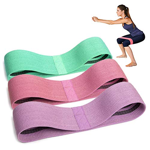 Fitnessbänder [3er Set] Widerstandsbänder Resistance Hip Band 3 Widerstandsstufen Fitnessband für Hüften Gesäß und Bein Krafttraining