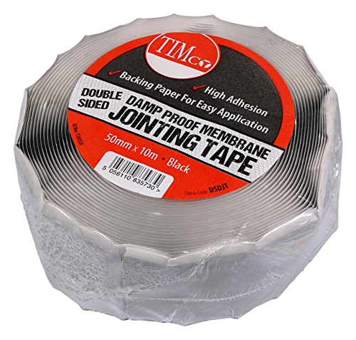 Image of TIMco DSDJT Double Sided Damp Proof Membrane Jointing Tape-10M X 50Mm, Silver