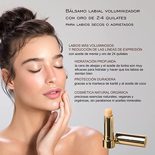Descubre la mejor manicura y pedicura de LugoPulsa aqui 👈🏼 y pide cita Balsamo-labial-voluminizador-de-oro-Protege-e-hidrata-los-labios-con-oro-manteca-de-karite-aceite-de-menta-y-coco-Organico-y-natural-42-g