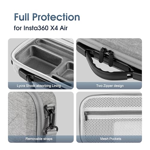 Image of STARTRC VCR X4 Air Case for insta360 x4 Air Lens Guard Carrying Storage Bag Protective Cover Hard Shell Travel Protector with Carabiner for Insta 360 Accessories
