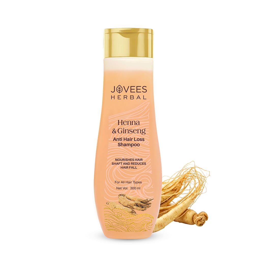 Jovees Herbal Henna & Ginseng Anti Hair Loss Shampoo | For Hair Growth & Hair Fall Control With Henna, Ginseng & Amla Extract | For All Hair Type 300ML