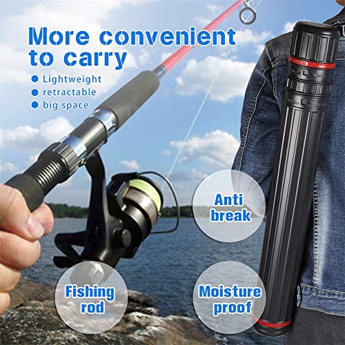 Drawing Tube Blueprint Case Telescoping Art Tube Large Plastic Black Storage Tube Expands From 30 To 53 Inches Plastic Waterproof And Light Resistant Poster Tube With Strap(Large Size) #TOP4
