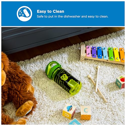 Image of Nalgene Kids' 12 oz On The Fly Lock-Top Water Bottle, Green Monkey