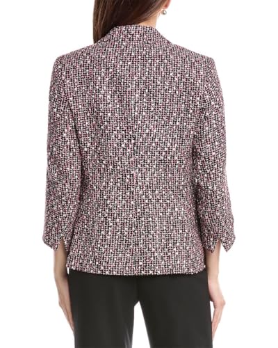 Anne Klein Women's Tweed Notch Collar Jacket with Flap Pkts2