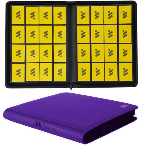 Image of Premium 1000+ Pockets Card Binder,16 Pockets Trading Card Binder Ringless Side Loading Trading Card Album Folder for TCG - Dark Purple