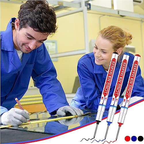 YLYDMY 10 Stück Tieflochmarker,Bohrlochmarker,Langlochmarker,Markierungsstift,Lochmarkierer (Schwarz)