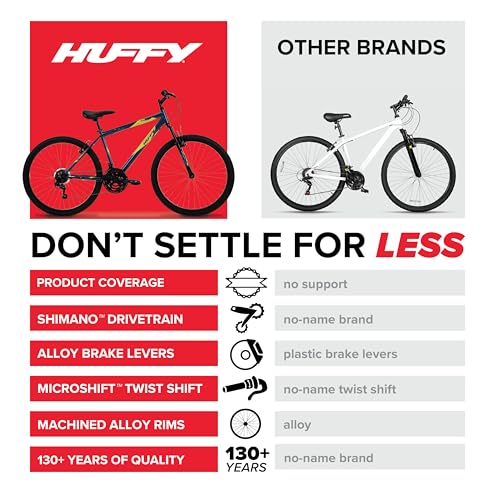 Image of Huffy Stone Mountain Bike for Men and Women, 20 inch /24 inch /26 inch, 6-Speed (20 inch) or 21-Speed, Front or Dual Suspension (Varies), Multiple Colors, Adjustable Saddle, Shimano Equipped, All-Terrain Tires
