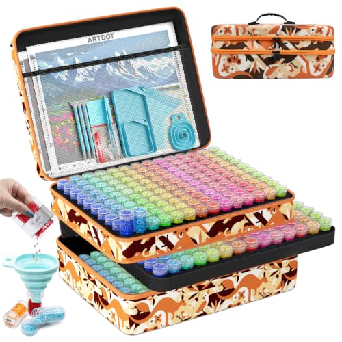 Image of ARTDOT 420 Slots Storage Container for Diamond Art Kits for Adults,Portable Bead Storage Boxes for Diamond Painting Accessories and Tools