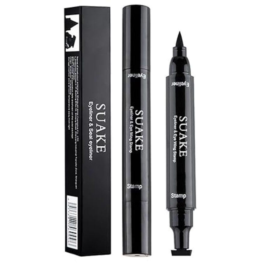 Digital Shoppy 2 In 1 Stamp Liquid Eyeliner Pencil Water Proof Fast Dry Double-ended Black Seal Eye Liner Pen for Women-image-41
