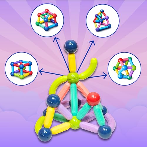 Image of Magnetic Building Blocks for Kids | Construction STEM Building Toys for Kids 2-5 Years | Safe Magnetic Blocks for Toddlers, Boys & Girls | Educational Blocks & Magnet Toys (Multicolour, 36)