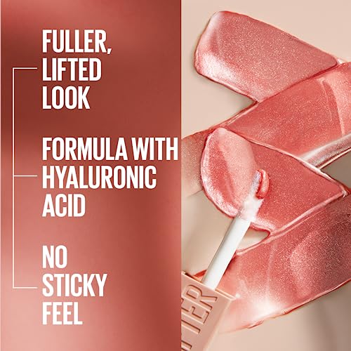 Maybelline 1111-24 Lifter Gloss, Hydrating Lip Gloss With Hyaluronic Acid, High Shine For Plumper Looking Lips, Crystal, Golden Neutral thumb #1