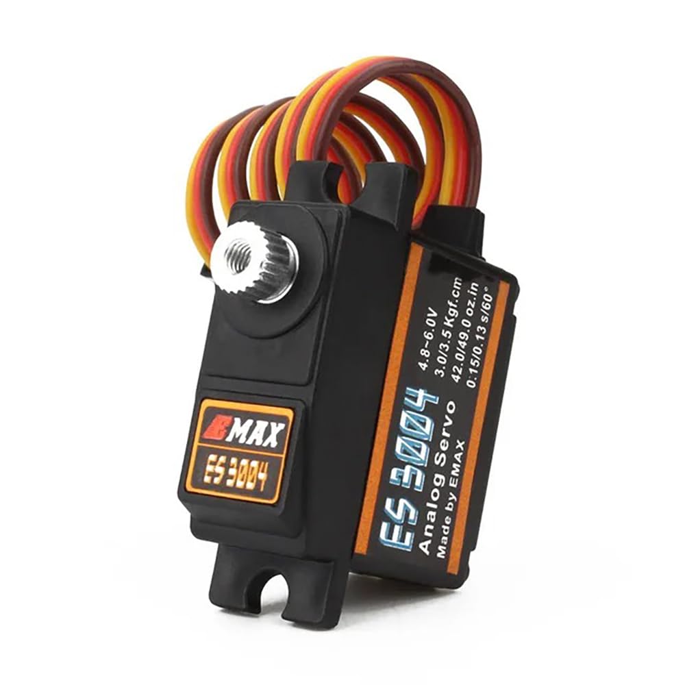 SPARKHOBBY ES3004 Metal Analógico Servo 20g Impermeable Servo con Engranajes para EMAX Servo para RC Coche Helicóptero Barco Avión Piezas Accesorios (ES3004 4 Piezas)