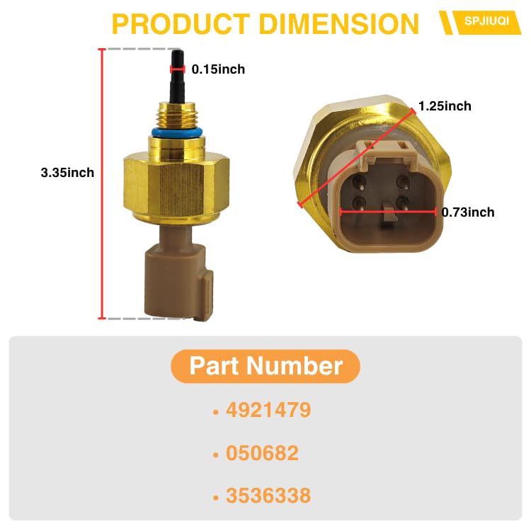 4921479, Oil Temp Pressure Sensor - Compatible with Cummins ISM, ISX, QSM, M11, L10, N14 Diesel Engines, 050682, 3536338