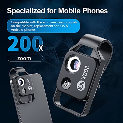 image for CalmGeek MS002 200X Professional Phone Microscope Lens with Universal 
