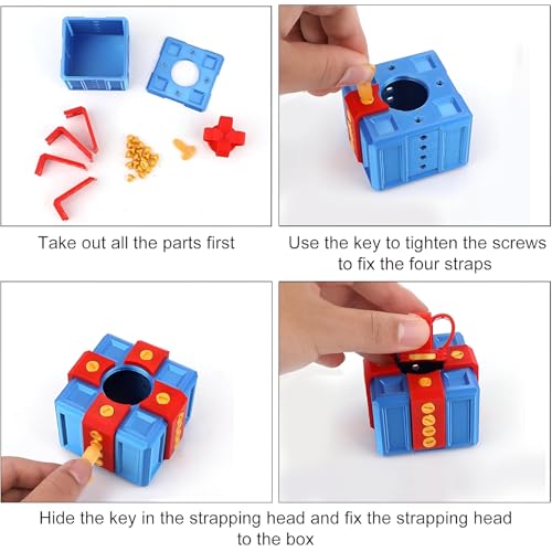 Set van 2 geschenkdozen, middelvinger, noying geschenkdoos, kastschroef-geschenkdoos, echt saaie geschenkdoos, cadeaupapier, farce box, kantoor en - Afbeelding 4