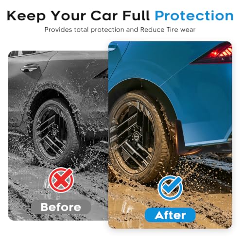 Image of Sunsdrew Mud Flaps for 2026 Nissan Sentra Accessories - 4PCS Front & Rear Splash Guards - No-Drilling All Weather Exterior Mud Guards