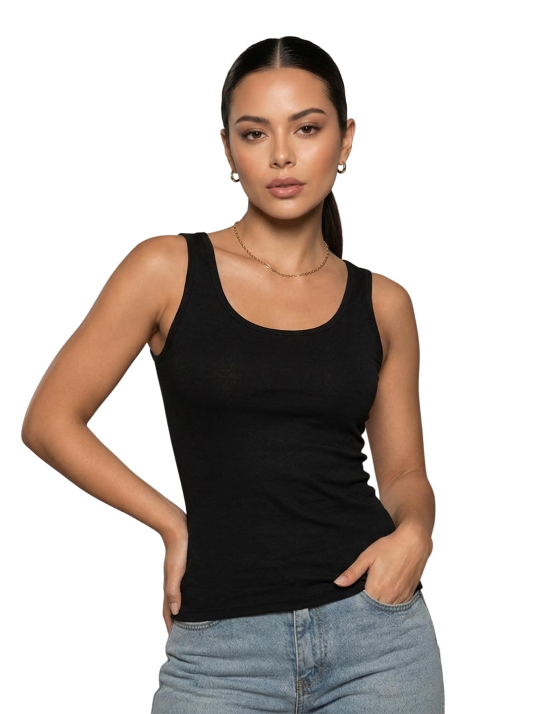 Women's Mock Neck Sleeveless Top, Ribbed Stretchable Casual Tank Top for Women, Slim Fit High Neck Fashion Top for Everyday Wear-picture-20