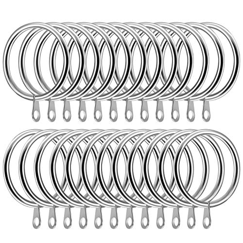 SelfTek 24 Piezas Anillos de cortina de metal Diámetro interno de 42 mm Cortina grande Cubre los anillos de varilla de poste