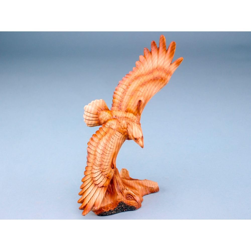 Águila voladora con efecto de madera tallada de 20x15cm, el regalo ideal