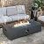 UPHA 56-inch Outdoor Propane Gas Fire Pit Table 50000 BTU Iron Rectangle Firepit for Outside Patio with Tank Hidden Table, Wind Guard, Removable Lid, Blue Glass Rocks, Rain Cover, Grey