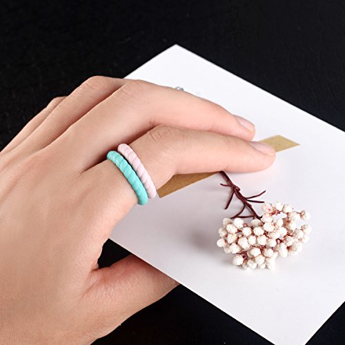 Image of Egnaro Women's Silicone Anniversary Rings, 2.5mm Wide 1.8mm Thick Stackable Rubber Wedding Band, Thin Stylish Comfort Fit Silicone Ring for Nurse, Workout, Work, Pregnancy, Travel, Daily Gift