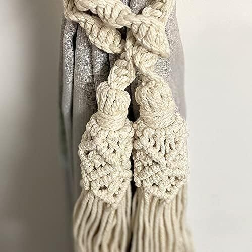 Hand Knitting Curtain Tie Back Cotton Rope Modern Simplicity Curtain RopeCotton Tassel Curtain Clips Rope Straps Holdbacks Curtain Holder Accessory tiebacks(Color:D,Size:1PC) (Color : C, Size : 1 PC