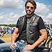Hot Leathers VSM1039 Men's Premium Leather Club Style Motorcycle Riders Vest JKM Collection-Black-5XL