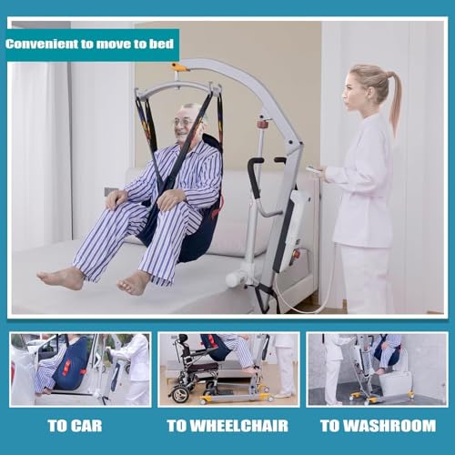Aluminum Electric Patient Lift for Home, Lightweight Premium 450lbs Patient Lift | Folding Body Transfer Lift for Car | Upgraded Version