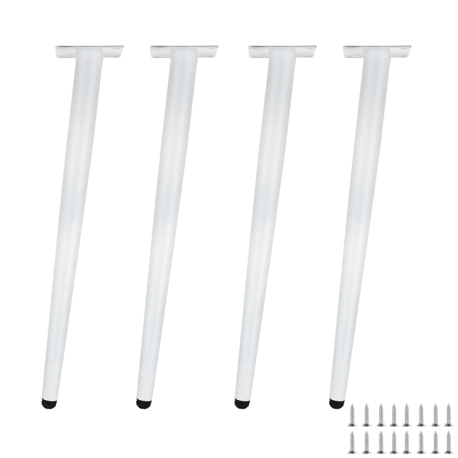 GHHVFEC Metal Table Legs Set of 4 - Durable Oblique Conical Support Feet for Couch, Chair, Cabinet & DIY Projects - Includes Screws for Easy Installation