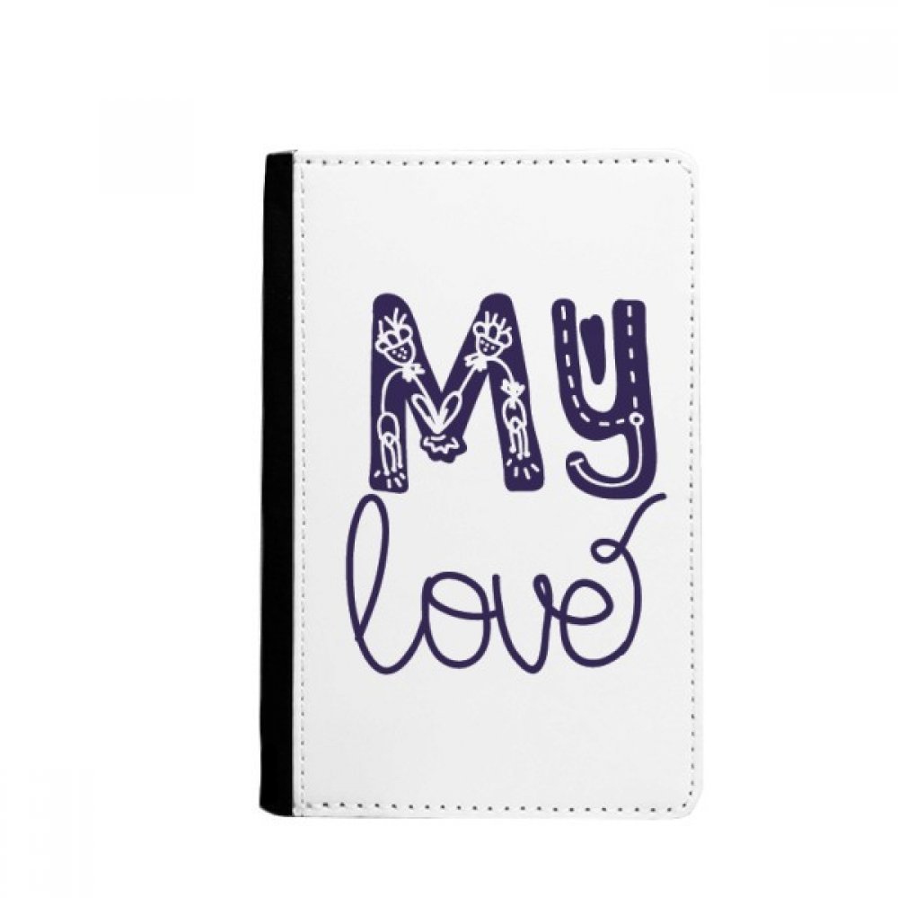 My Love Cute Quote Handwrite Style Passport Holder Notecase Burse Wallet Cover Card Purse