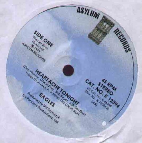 EAGLES - HEARTCHE TONIGHT - 7" VINYL