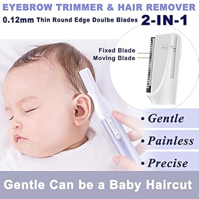 LAIKME Electric Eyebrow Trimmer for Women, Facial Hair Razor Removal for Men, Mini Epilator for Bikini, Remover for Face, Chin, Peach Puzz, Lips, Body, Arms, Legs, Battery Operated (Purple)
