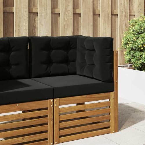 Coussin de canapé d'extérieur en polyester noir, l'élégance ergonomique pour terrasse et balcon