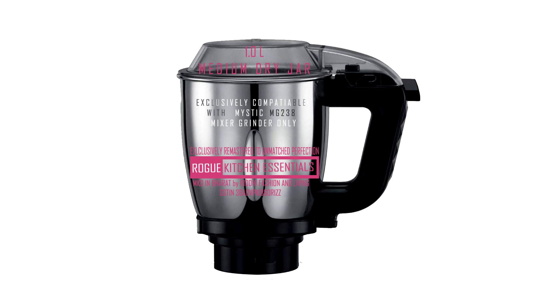 RFAL Replacement Big Wet Jar - Compatible With Preethi Mystic Mixer Grinder MG238 Only (Dry Jar (1.0L/ 1000ml)) Only-image-12