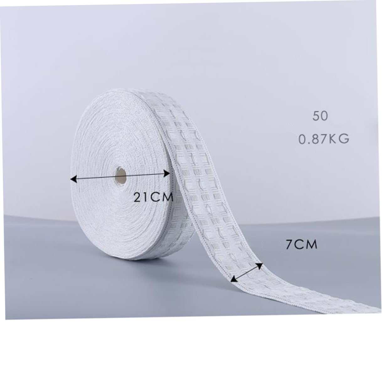 Vaguelly Sangle de Rideau 50M Ruban Plissé Coton Naturel Accessoires de Rideau Décoration Intérieure Rideaux Personnalisés Lavable