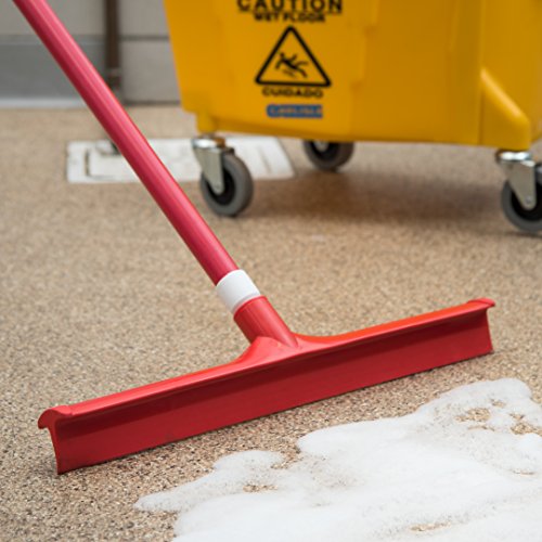 Image of SPARTA 3656705 Plastic Floor Squeegee, Shower Squeegee, Heavy Duty Squeegee With Rubber Blade For Windows, Glass, Shower Doors, Floors, Windshields, 20 Inches, Red, (Pack of 6)