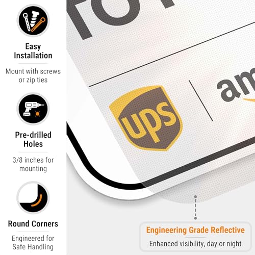 Image of Package Delivery Sign, Delivery Instructions Deliver All Package to Front Door Sign, 12x18 Inches, 3M EGP Reflective .063 Aluminum, Fade Resistant, Made in USA by Sigo Signs