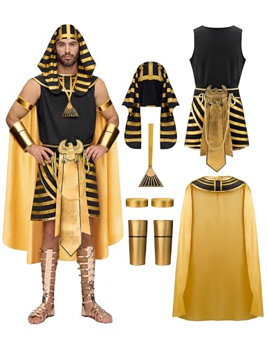 Spooktacular Creations Disfraz de Rey Faraón para Hombres Adultos, Conjunto de Disfraz de Rey Egipcio para Disfraces de Halloween, Cosplay y Fiesta de Juegos de rol-XL