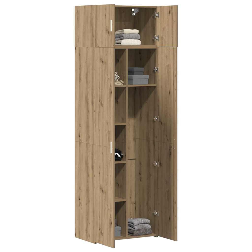 Aufbewahrungsschrank 3-TLG. Artisan-Eiche 70x42,5x185 cm