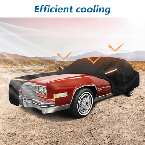 Image of Car Cover for Cadillac Eldorado Biarritz /Fleetwood /Convertible 1979-1991 | Waterproof 210D Oxford Cloth and Cotton Cover Outdoor Car Cover Windproof Heavy Duty All Weather