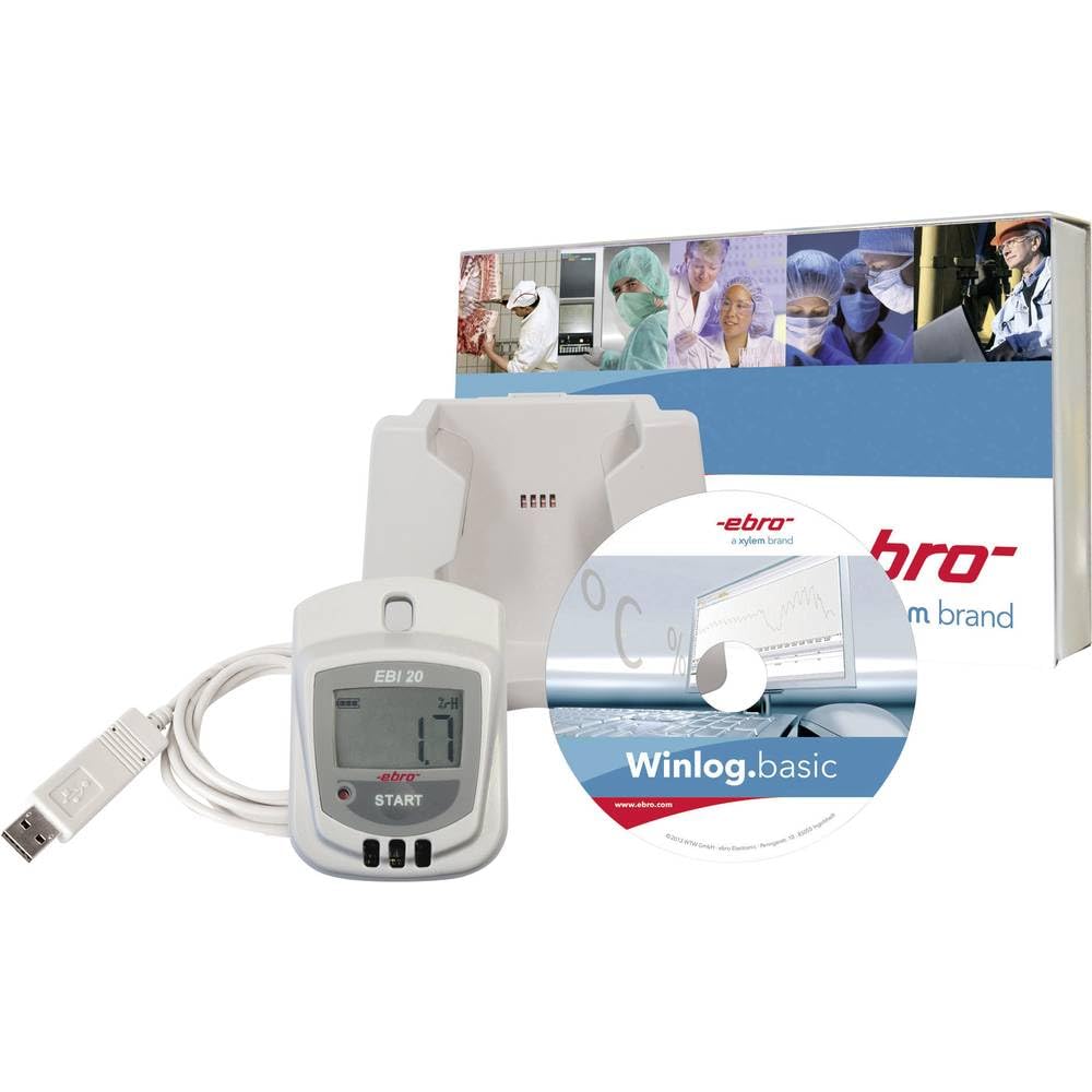 Ebro 1601-0048-Z EBI 20-TH1-Set Multi-Datenlogger Messgröße Luftfeuchtigkeit, Temperatur -30 bis +
