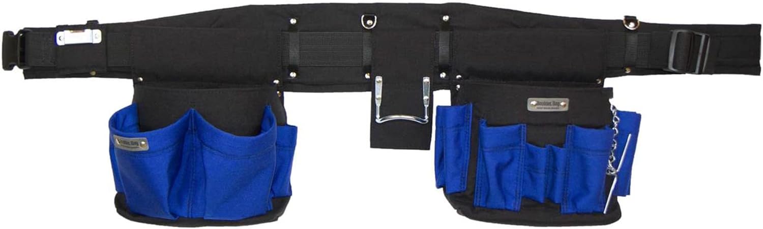 BOULDER BAG Professional Electrician's MAX Combo with Comfort Back Support Tool Belt, Quick Release Buckle, Heavy Duty Work Belt, Black, (Large 33-36 Inches), Made in USA