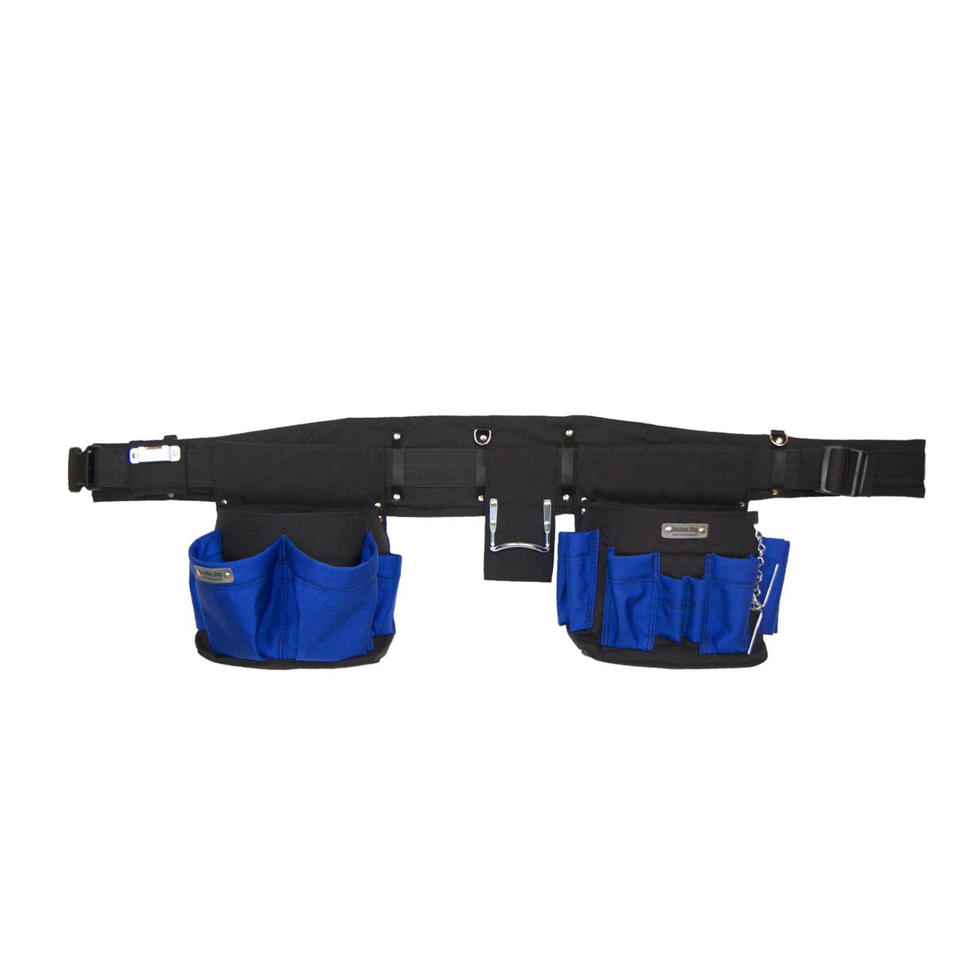 BOULDER BAG Professional Electrician's MAX Combo with Comfort Back Support Tool Belt, Quick Release Buckle, Heavy Duty Work Belt, Blue, (Medium 28-32