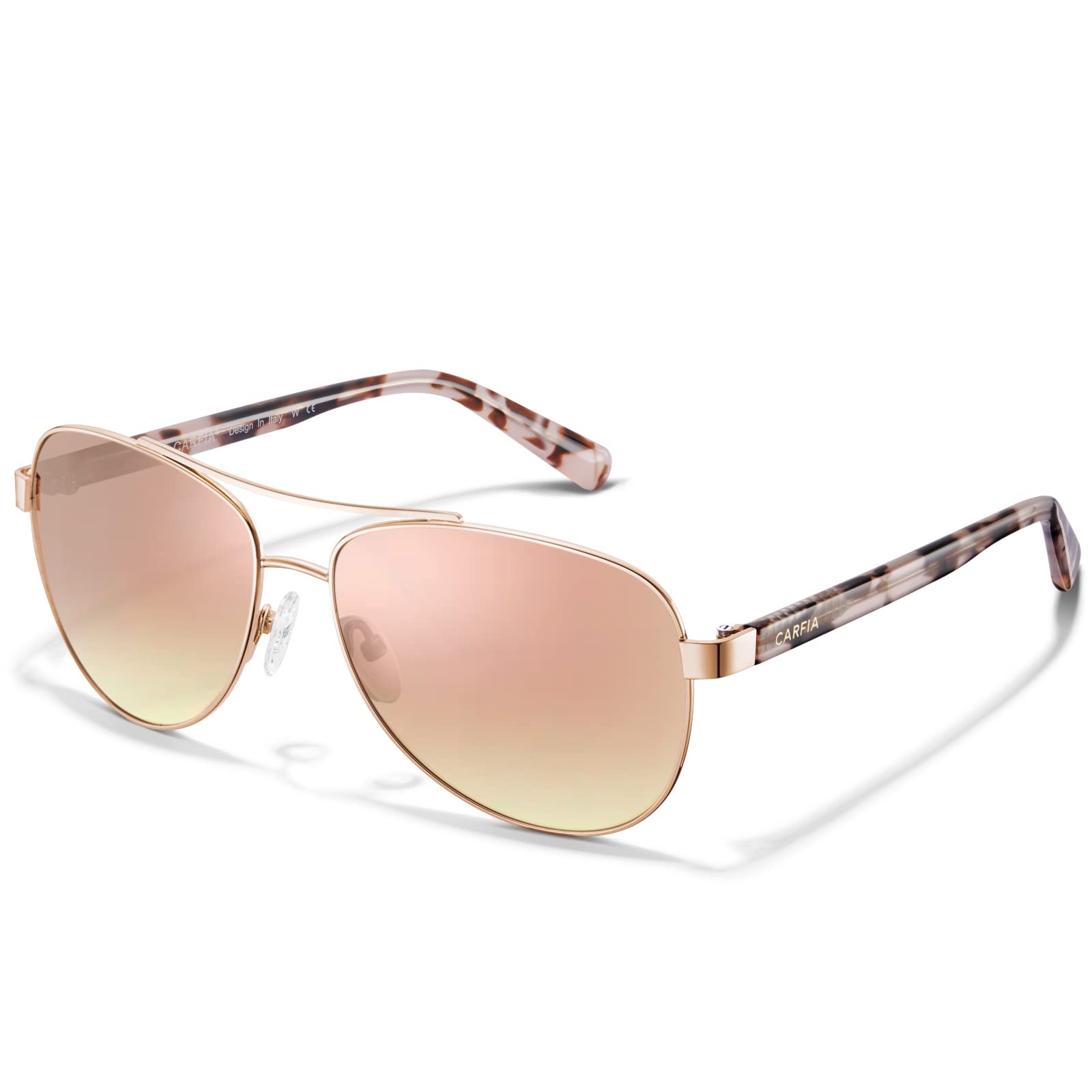 CARFIA Polarized Sunglasses for Women UV Protection Acetate Arms Metal Frame Womans Shades CA3216