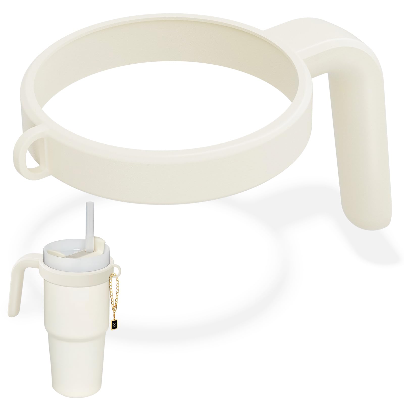 Tumbler Handle with Accessory Hanging Hole Compatible with 20 oz Stanley Tumbler Quencher H2.0 Flowstate, 20oz Stanley Cup Handle Attachment for