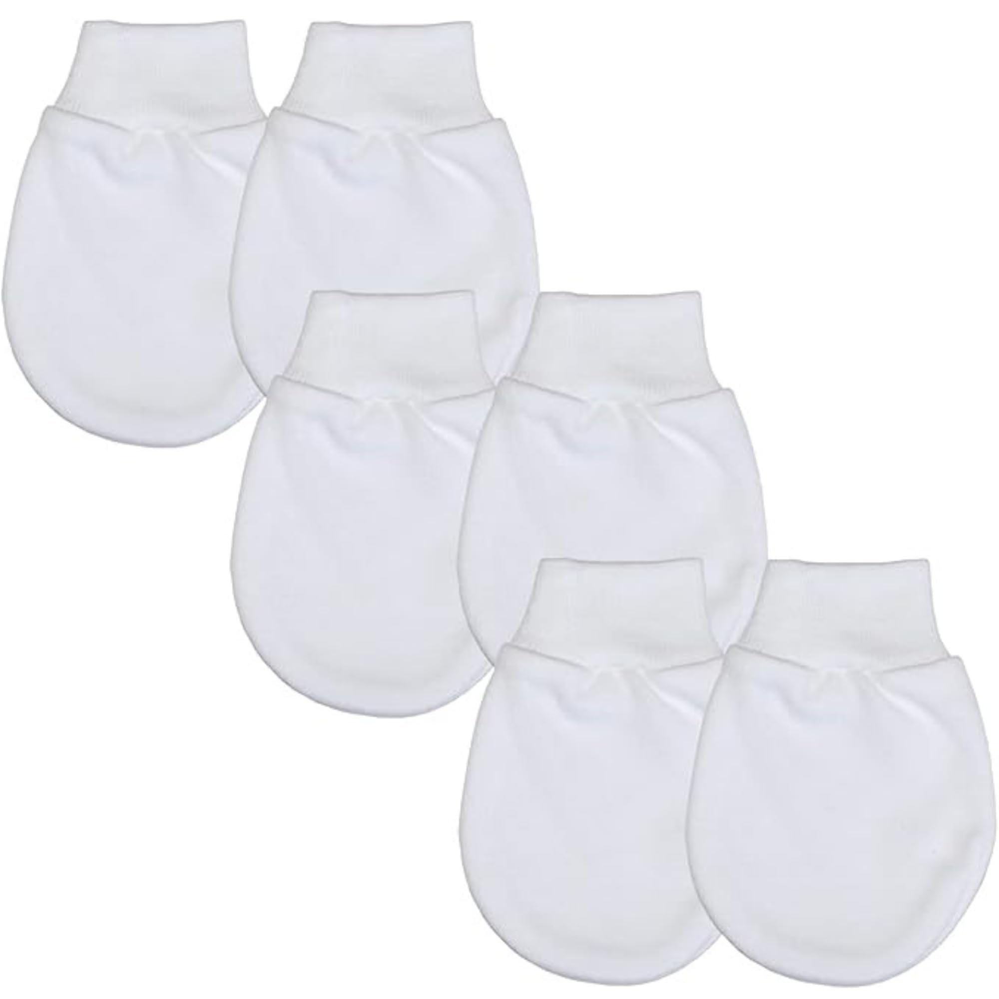 Baban Baby Men's White Mittens - Baby Scratch Mittens - Newborn Scratch Mits - Cotton Baby Mitts 3 Pair Pack, Made In Britain,