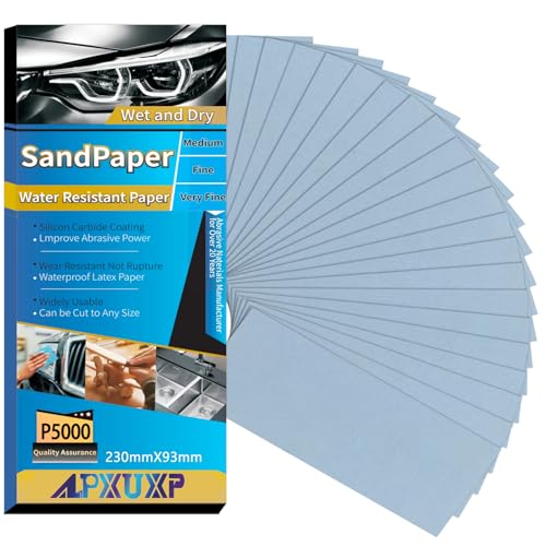 Papel De Lija, 30 Pieza 5000 Grano,Papel de lija húmedo y seco, Para La Industria Automotriz de Lijar, molienda de metales，Muebles de Madera de Acabado