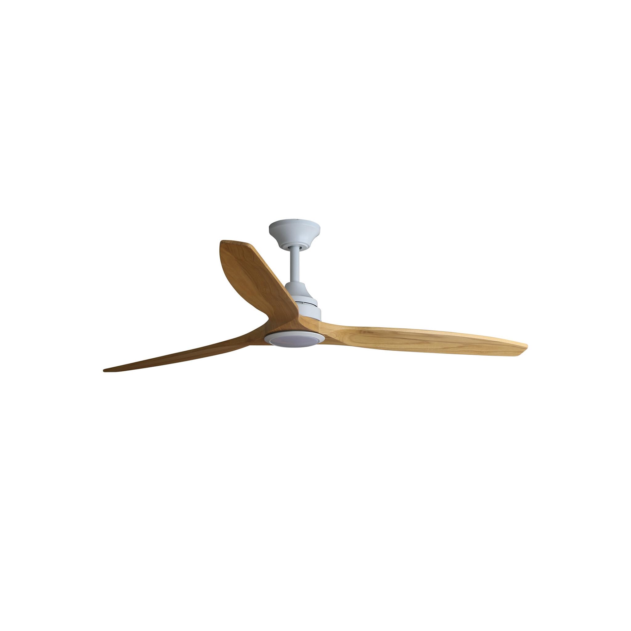 Faro Barcelona Faro Alo White, Wood Dc Ceiling Fan Cct 6 Speed Large