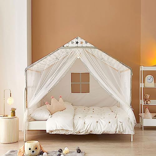 YOUCAI Kinderen Bed Luifel Met Vlinders Decor Opknoping Klamboe Kamer Nursery Decoraties Licht Pure Gordijnen Roze (Hoogte: 2.5M